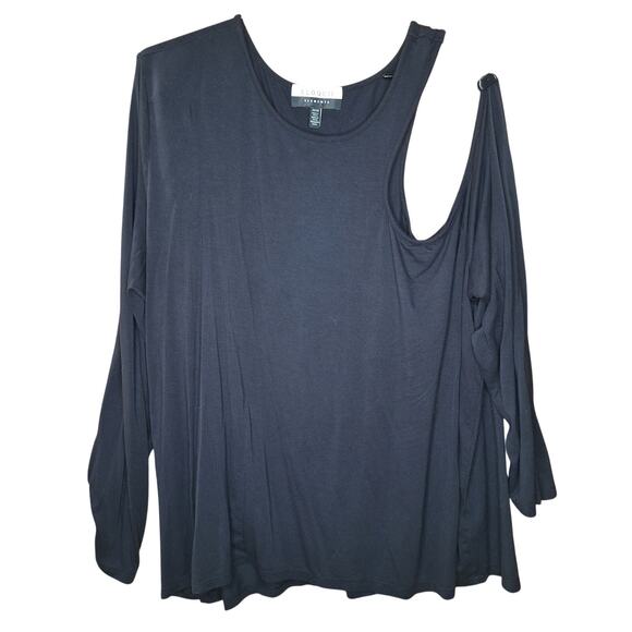 ELOQUII Elements Plus Size Cut-Out Shoulder T-Shirt plus size sexy stretch 26/28 - Picture 2 of 4